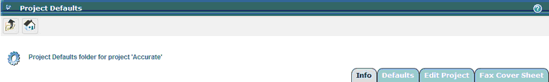 Project Defaults Header